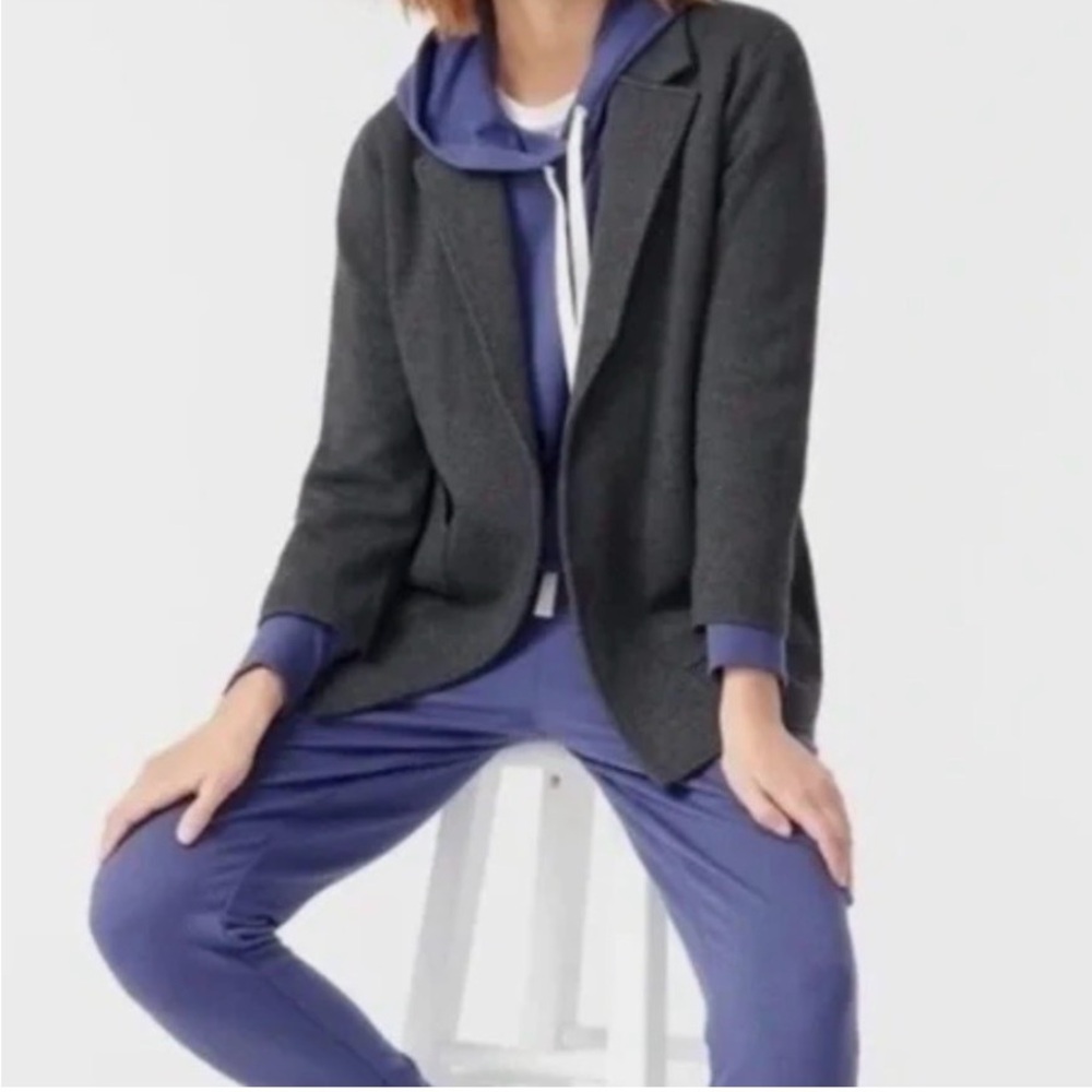 J. Crew Charcoal Wool Blend Sweater Blazer